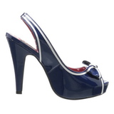 Blauw 11,5 cm retro vintage BETTIE-05 damesschoenen met hoge hak