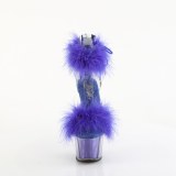 Blauw 18 cm ADORE-724F pole dance hakken met veren