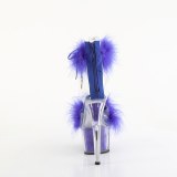 Blauw 18 cm ADORE-724F pole dance hakken met veren