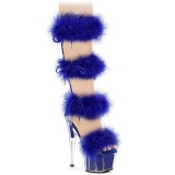 Blauw 18 cm ADORE-728F pole dance hakken met veren