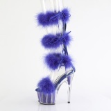 Blauw 18 cm ADORE-728F pole dance hakken met veren