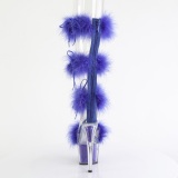 Blauw 18 cm ADORE-728F pole dance hakken met veren