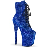 Enkellaarzen PLEASER Blauw Pailletten 20 cm FLAMINGO 3004 pole dance overknee