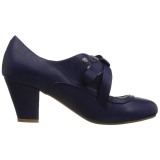 Blauw 6,5 cm WIGGLE-32 retro vintage maryjane pumps met blokhak