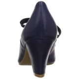 Blauw 6,5 cm WIGGLE-32 retro vintage maryjane pumps met blokhak