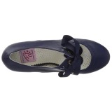 Blauw 6,5 cm WIGGLE-32 retro vintage maryjane pumps met blokhak