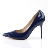 Blauw Lak 10 cm CLASSIQUE-20 naaldhak pumps met puntneus