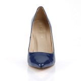 Blauw Lak 10 cm CLASSIQUE-20 naaldhak pumps met puntneus