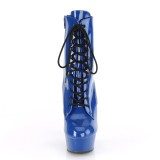 Blauw Lakleer 15 cm DELIGHT-1020 pole dance enkellaarzen met hoge hakken