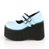 Blauw Vegan 11,5 cm DemoniaCult KERA-08 gothic mary jane pumps met plateau