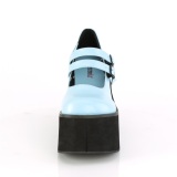 Blauw Vegan 11,5 cm DemoniaCult KERA-08 gothic mary jane pumps met plateau