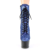 Blauw glitter 18 cm ADORE-1020MG pole dance enkellaarzen met hoge hakken