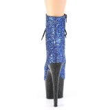 Blauw glitter 18 cm ADORE-1020MG pole dance enkellaarzen met hoge hakken