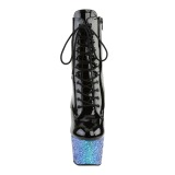 Blauw glitter 18 cm Pleaser ADORE-1020LG paaldans enkellaarsjes met hoge hakken