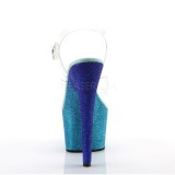 Blauw glitter 18 cm Pleaser ADORE-708OMBRE paaldans schoenen met hoge hakken