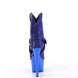 Blauw strass steentjes 18 cm ADORE-1029CHRS plateau boots western cowboy