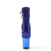 Blauw strass steentjes 20 cm FLAMINGO-1020CHRS plateau boots hoge hakken