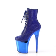 Blauw strass steentjes 20 cm FLAMINGO-1020CHRS plateau boots hoge hakken