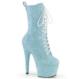 Blauwe glitter 18 cm ADORE-1040GR dames high heels boots plateau