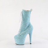 Blauwe glitter 18 cm ADORE-1040GR dames high heels boots plateau