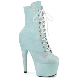 Blauwe glitter 18 cm ADORE dames high heels boots plateau