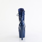Blauwe glitter 18 cm dames high heels boots plateau