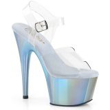 Blauwe hologram plateau 18 cm ADORE-708LQ pleaser hoge hakken sandalen