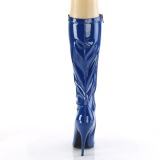 Blauwe laklaarzen 13 cm SEDUCE-2000 naaldhak laarzen met puntneus