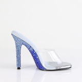 Blauwe mules 11,5 cm GALA-01DMM strass mules met naaldhak