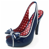 Blue 11,5 cm retro vintage BETTIE-05 Womens Shoes with High Heels
