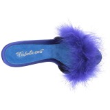 Blue 13 cm POISE-501F Marabou Feathers Mules Shoes