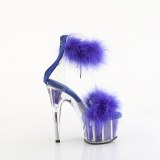 Blue 18 cm ADORE-724F exotic pole dance high heel sandals with feathers