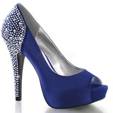 Blue Rhinestone 13 cm LOLITA-08 High Heeled Evening Pumps Shoes