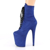 Blue faux suede 20 cm FLAMINGO-1020FS Pole dancing ankle boots