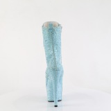 Blue glitter 18 cm ADORE-1040GR high heels ankle boots platform