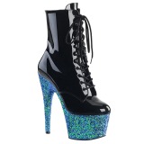 Blue glitter 18 cm Pleaser ADORE-1020LG Pole dancing ankle boots