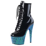 Blue glitter 18 cm Pleaser ADORE-1020LG Pole dancing ankle boots
