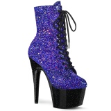 Blue glitter 18 cm Pleaser ADORE-1020MG Pole dancing ankle boots