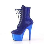 Blue rhinestones 18 cm ADORE-1020CHRS pleaser high heels ankle boots