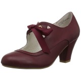 Bordeaux 6,5 cm WIGGLE-32 retro vintage maryjane pumps met blokhak