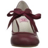 Bordeaux 6,5 cm WIGGLE-32 retro vintage maryjane pumps met blokhak