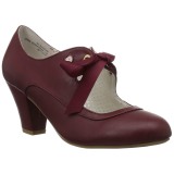 Bordeaux 6,5 cm WIGGLE-32 retro vintage maryjane pumps met blokhak