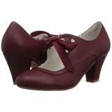 Bordeaux 6,5 cm WIGGLE-32 retro vintage maryjane pumps met blokhak