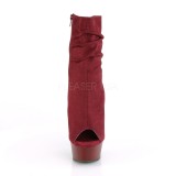 Bordeaux Vegan 15 cm DELIGHT-1031 open teen ankle booties