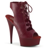 Bordeaux Vegan 15 cm DELIGHT-600-20 open teen ankle booties