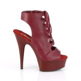 Bordeaux Vegan 15 cm DELIGHT-600-20 open teen ankle booties