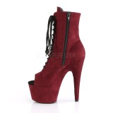 Bordeaux faux suede 18 cm ADORE-1021FS paaldans enkellaarsjes