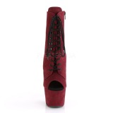 Bordeaux faux suede 18 cm ADORE-1021FS paaldans enkellaarsjes