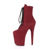 Bordeaux faux suede 20 cm FLAMINGO-1020FS paaldans enkellaarsjes