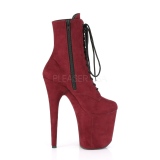 Bordeaux faux suede 20 cm FLAMINGO-1020FS paaldans enkellaarsjes